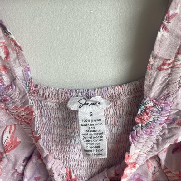 Japna Floral Smocked Puff Sleeve Cropped Top size S - Picture 4 of 4